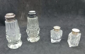 Lote de 2 pares de saleros y pimenteros de cristal TOPS ESTERLINA #03 - Imagen 1 de 3