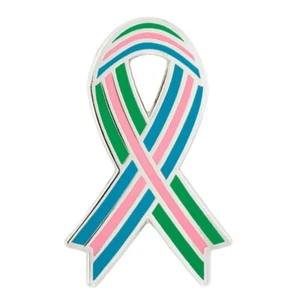 PinMart's Awareness Ribbon Pin - Metastatic Breast Cancer - Picture 1 of 3