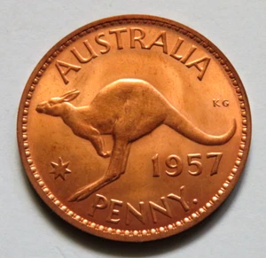 Australia. 1957 Perth - Penny.. Proof - Matte fields finish - Picture 1 of 2