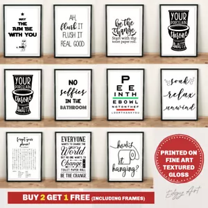 Bathroom Prints Wall Art Poster Toilet Funny Home Picture FINE ART QUALITY PRINT - Picture 1 of 46