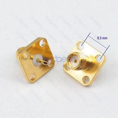 SMA female jack 4hole Panel Square Mount 8.5mm RF Connector 50ohm Adapter  - Image 1 of 4