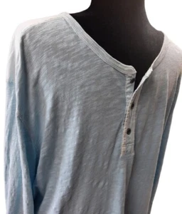 Lucky Brand Mens XXL Light Blue Pullover Sweater Soft Knit Long Sleeve Henley - Picture 1 of 10