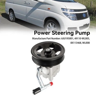 Power Steering Pump 8X113468 Fit Nissan Elgrand E51 3.5I 2.5I 2003-2009 F2 ZY - Image 1 of 4