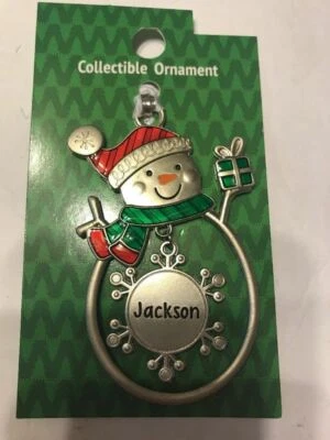 Muñeco de Nieve de Navidad Personalizado "Jackson" Coleccionable Adorno de Plata Totalmente Nuevo Foto 1 de 3