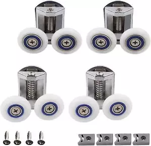 Duschtürrad, 4 Stück Doppel Duschtürrollen, Duschtürrolle - Bild 1 von 5
