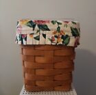 1993 Small Longaberger Basket With Floral Clother Liner And Plastic Insert...
