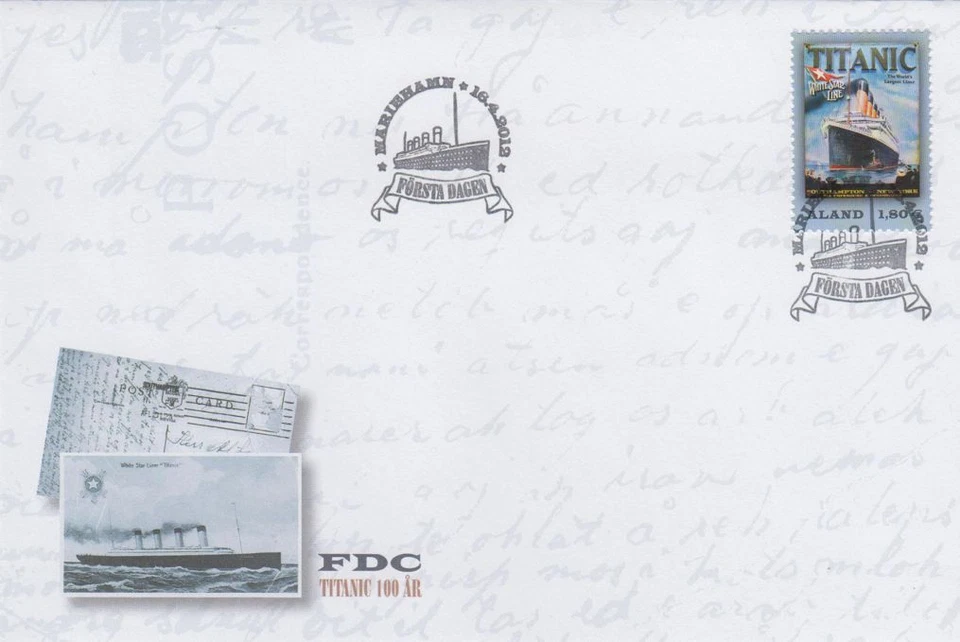 Titanic 100 años White Star Line Åland Aland Finlandia como nuevo FDC 2012  Foto 1 de 1