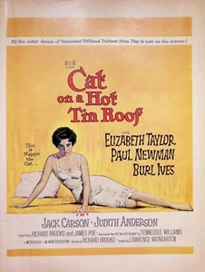 VINTAGE 1950s Print Ad ~ Cat On A Hot Tin Roof ~ Elizabeth Taylor, Paul Newman - Picture 1 of 1