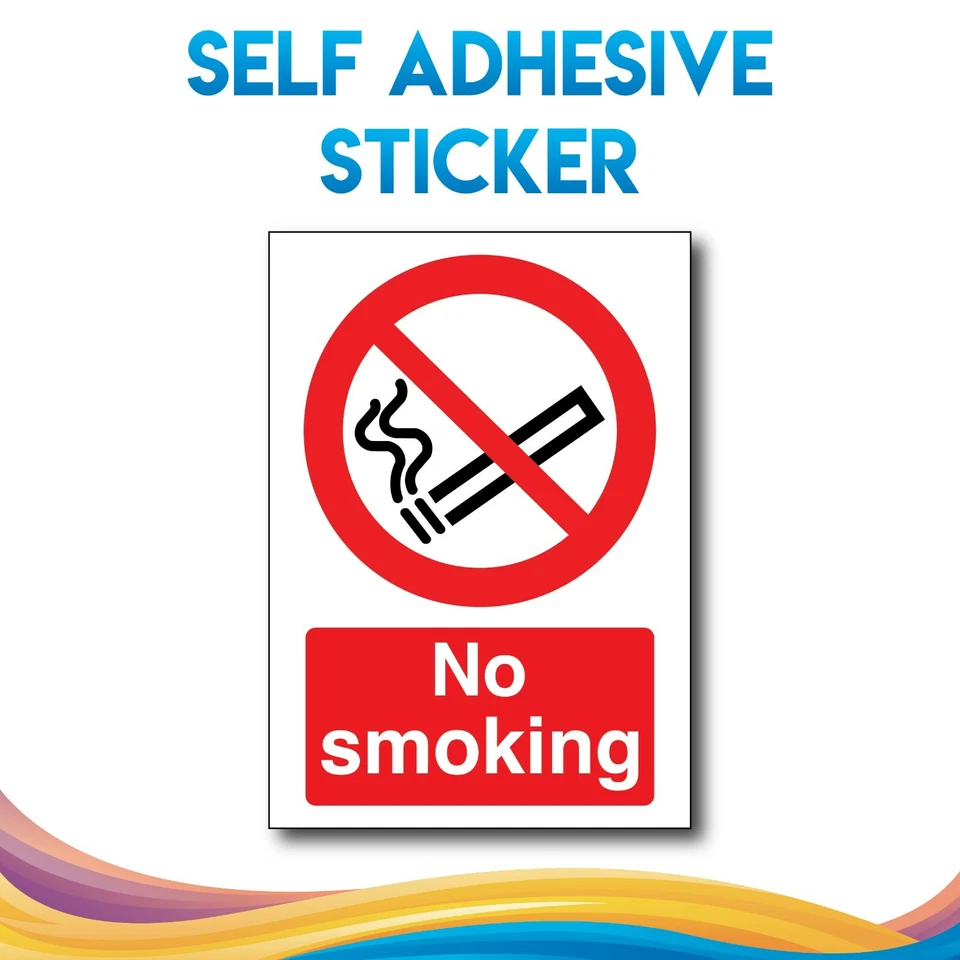No Smoking - Self Adhesive Sticker Prohibition Health & Safety Sign - Image 1 of 1