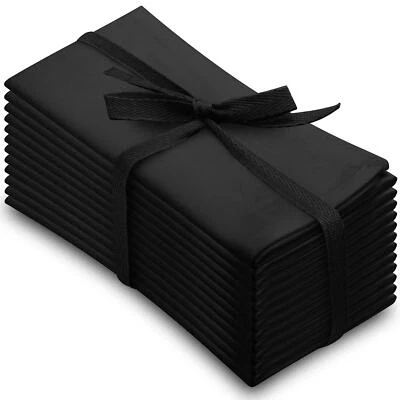 Wrinkle Resistant Dinner Napkins Oversized 20 x 20 Inches Set of 12 Tuxedo Black - Image 1 of 4