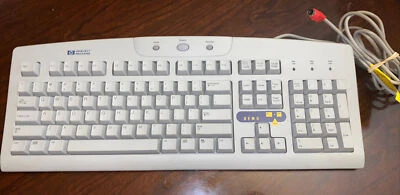 Vintage HP Wired Keyboard Model 5125 (5183-6247) 6-pin PS/2 Connector 7121-7901 - Image 1 of 4