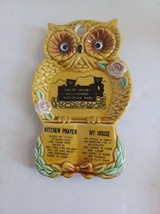 Vintage Owl Prayer Kitchen Wall Plate Hanger Great Smoky Mountains National Park - Picture 1 of 7