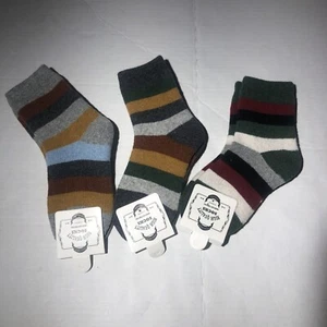 Natural Comfort Kids High Quality Multicolor Stripes Wool Crew Socks Size 8-12 - Picture 1 of 4