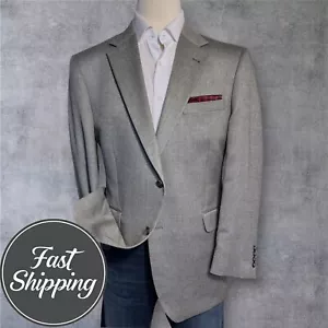 JOS A BANK Mens Blazer Sport Coat Two Button Jacket 44R Gray SILK/CAMEL Suits - Picture 1 of 16