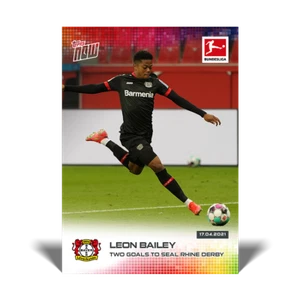 2021 TOPPS NOW Bundesliga Leon Bailey #170 Bayer 04 Leverkusen PR: 191 SP! - Picture 1 of 2