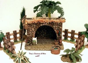 FONTANINI ITALY 5"NATIVITY VILLAGE 7PC SHEEP CORRAL w/3FENCES & ACCESS 55538 MIB - Picture 1 of 5