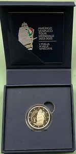 Italien 2 Euro 2025 Amerigo Vespucci Gedenkmünze commemorative Etui Proof PP - Bild 1 von 2