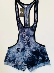 N2N Bodywear Size L Rayon Blend Twitchin' Micro Singlet - Blue Smoke (TD27) - Picture 1 of 16