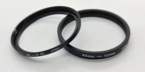 2 X 49-52mm STEP UP (STEPPING) FILTER RING ADAPTER - Picture 1 of 2