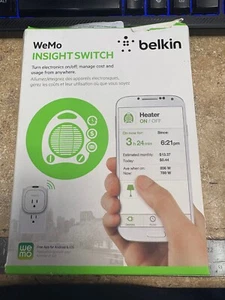 Interruptor Belkin WeMo Smart Wi-Fi Hogar Control Remoto Enchufe de Alimentación F7C029FC - Imagen 1 de 3