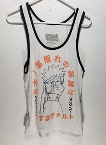 Mens Naruto Shippuden Uzumaki Ripple Junction Sleeveless White T-Shirt Size SM - Picture 1 of 4