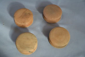 NICE SET 4 VINTAGE CHERRY HARDWOOD 2" DRESSER KNOBS WALNUT / MAHOGANY (V5) - Picture 1 of 7