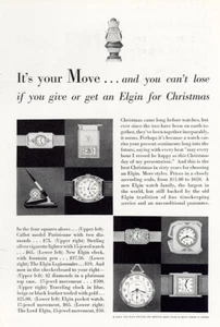 1929 Elgin Watch: Its Your Move and You Can't Lose Vintage Print Ad - Picture 1 of 1