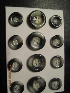 DESIGNER 4h ITALIAN SUIT coat SET horn effect surplus sew trims 24/32 gray 12 P - Picture 1 of 1