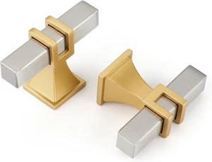 Gebürstetes Nickel und Gold Küchenschrank Kommode Schubladenknöpfe 30 Stck. - Bild 1 von 8