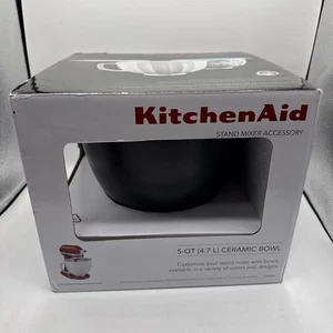 KitchenAid 5 Quart Ceramic Mixing Bowl Matte Black In Box Stand Mixer Accessory - Picture 1 of 6