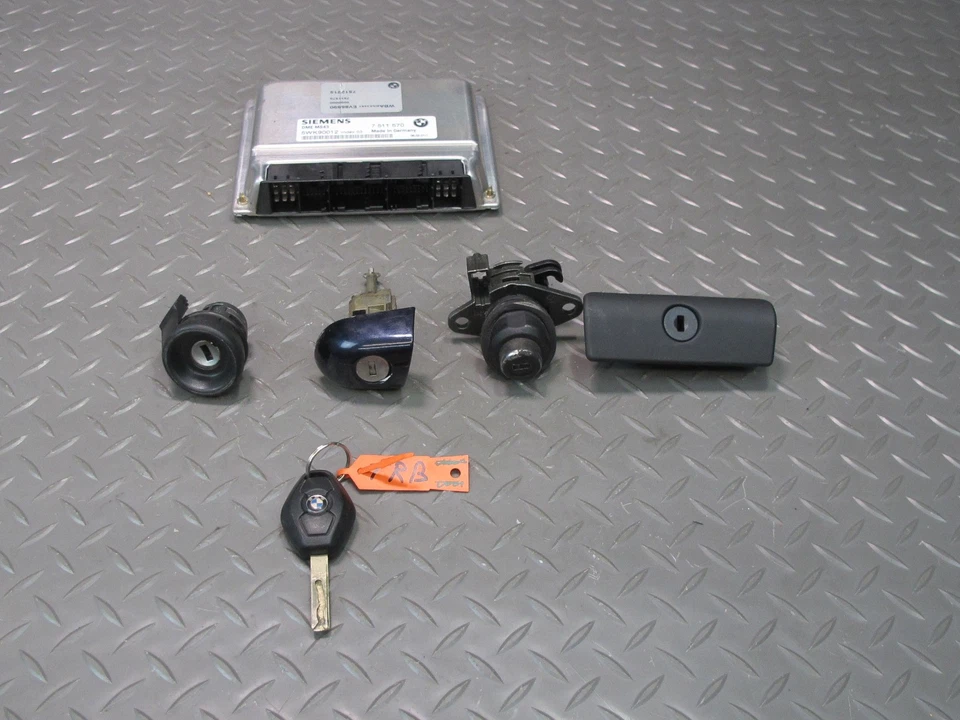 BMW E46 M54 330ci 2001 CONV DME ECU encendido puerta maletero guante cerradura juego de llaves OEM Foto 1 de 4