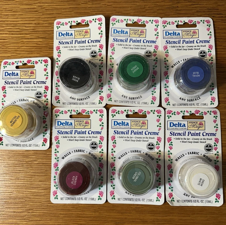 Delta 墙面模板油漆霜 7 件装,织物,木材任何表面 - 全新无标签! — 第 1/4 张图片