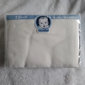 Pañales de colección Gerber 12 pliegues planos tejido ojo de pájaro 100 % algodón nuevos años 90 EE. UU. - Imagen 1 de 7