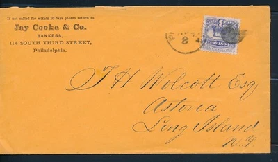 US #114 3c LOCOMOTIVE PLACED INVERTED ON COVER; STAMP IS VF; ASFB *NICE* - Image 1 of 2