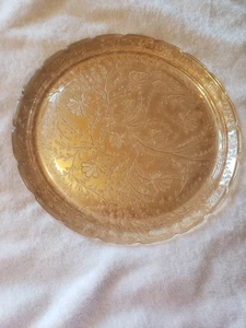 Jeanette Glas 50er Jahre Vintage Floragold Louisa irisierend 13,5" Servierplatte - Bild 1 von 4