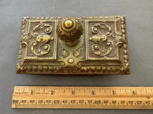 MESSING JUGENDSTIL DEKO ROLLER TINTENLÖSCHER CHERUBROLLE MIT STEMPELHALTER ANTIK - Bild 1 von 7