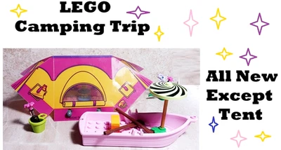 LEGO Camping Viaje Set Barco Niña Mariposa Fut Paraguas Sacos de Dormir Lámpara Botella Foto 1 de 4