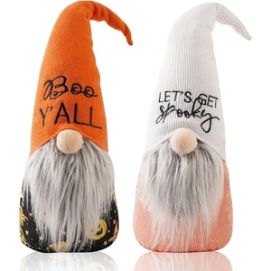 2 Piece Halloween Gnome Set with Knitted Hats for Festive Desktop Decor - Picture 1 of 5
