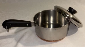 Revere Ware 1801 Copper Clad Bottom 1 1/2 Qt Saucepan w/ Lid - USA - Picture 1 of 13