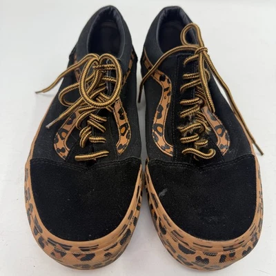 Vans HOMBRE 6.5 MUJER 8 Old Skool Plataforma Zapatos de Skate Negro Leopardo Guepardo Foto 1 de 4
