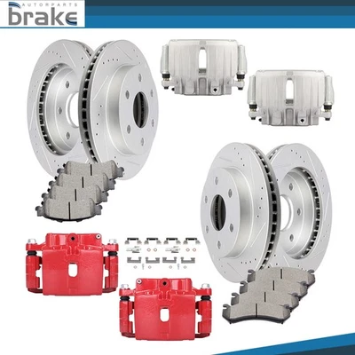 Front And Rear Brake Calipers & Rotors & Ceramic Pads For 01-05 GMC Sierra 1500 — 第 1/4 张图片