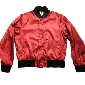 Nike Nikelab NRG Satin Bomberjacke Damen Medium Doppelreißverschluss Taschen Tropf - Bild 1 von 16