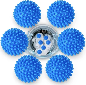 6 Pezzi Palline per Asciugatrice, Riutilizzabili anti Winding Palla per Bucato,D - Foto 1 di 12