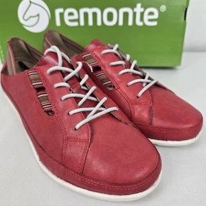Remonte weiches rotes Leder Freizeit Schnürschuh flach Größe 6US 37, 135,00 NEU - Bild 1 von 10