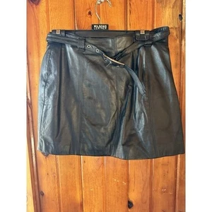 Wilsons Leder Maxima Vintage Gürtel Minirock Größe 14 schwarz 90er Y2K Grunge - Bild 1 von 5