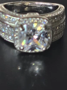 .925 Silver Ring/Size 5 /1.5CT Moissonite/Lab Created/ NEW - Picture 1 of 7