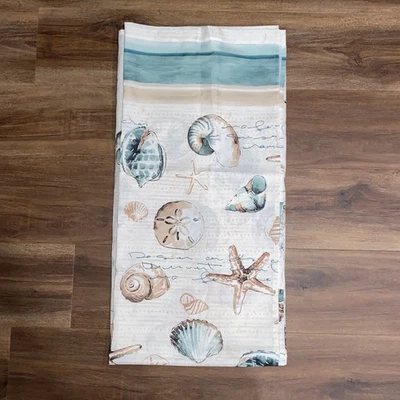 Home Classics Coastal Shower Curtain Starfish, Sand Dollars, Shells - Image 1 of 3
