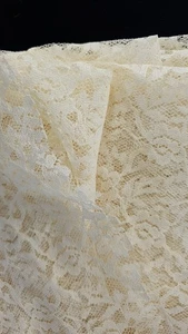 Vintage/Antique, Lt. Yellow Synthetic All Over Lace, 36" X 144" Long - Picture 1 of 2