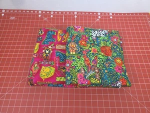 Unique- Quilted Animal Fabric 2 Pieces Each Approx 45"X44" - Picture 1 of 7