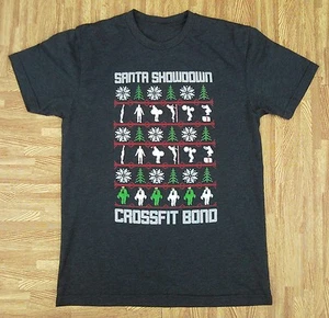 CrossFit Bond Santa Showdown Christmas Shirt ~ Men's Small S ~ SS Dark Gray - Picture 1 of 4